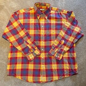 Bullock & Jones Cabincore Soft Cotton Flannel Madras Plaid Button Down Shirt XXL